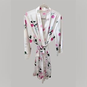 Kate Spade Watercolor Floral Print Short Women's Robe Size: M